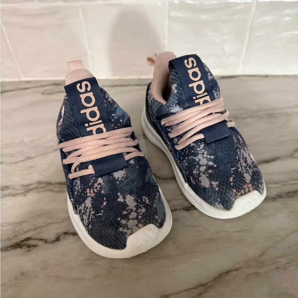 Adidas Blue and Pink Sneakers with Classic Sporty Design Toddler Size 7